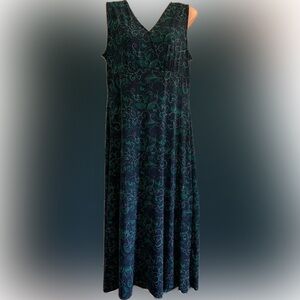 Croft & Barrow Sleeveless Maxi Dress Blue Floral Size Medium